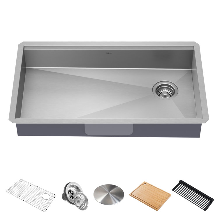 Kore 32" Stainless Steel Drop-in Single Bowl Kitchen Sink with Accessories