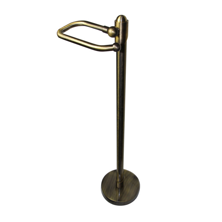 Antique Brass Freestanding Toilet Paper Holder with Sturdy Base
