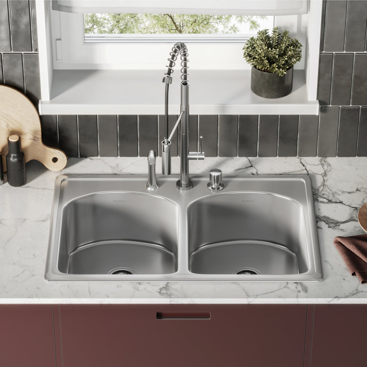 Ouvert 33 x 22 Stainless Steel Dual Basin Top-Mount Kitchen Sink