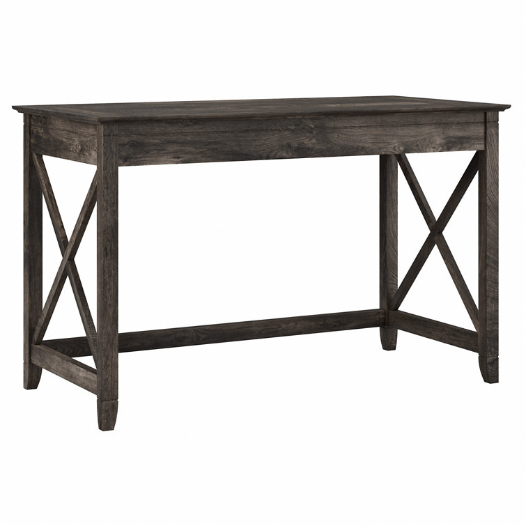 48'' Dark Gray Hickory Engineered Wood Writing Desk with Drawer