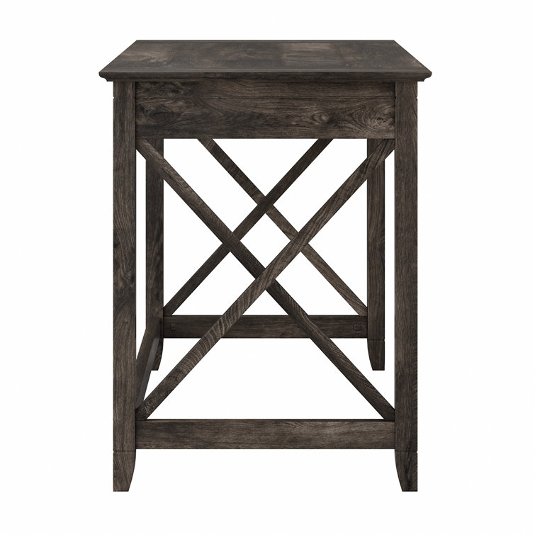 48'' Dark Gray Hickory Engineered Wood Writing Desk with Drawer