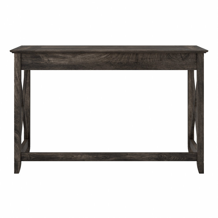 48'' Dark Gray Hickory Engineered Wood Writing Desk with Drawer