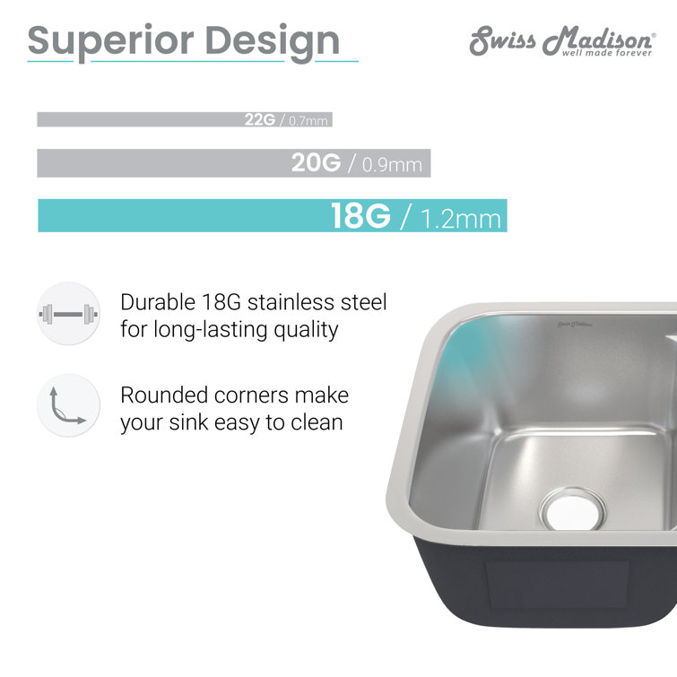 Toulouse 29 x 18 Stainless Steel Dual Basin Undermount Kitchen Sink