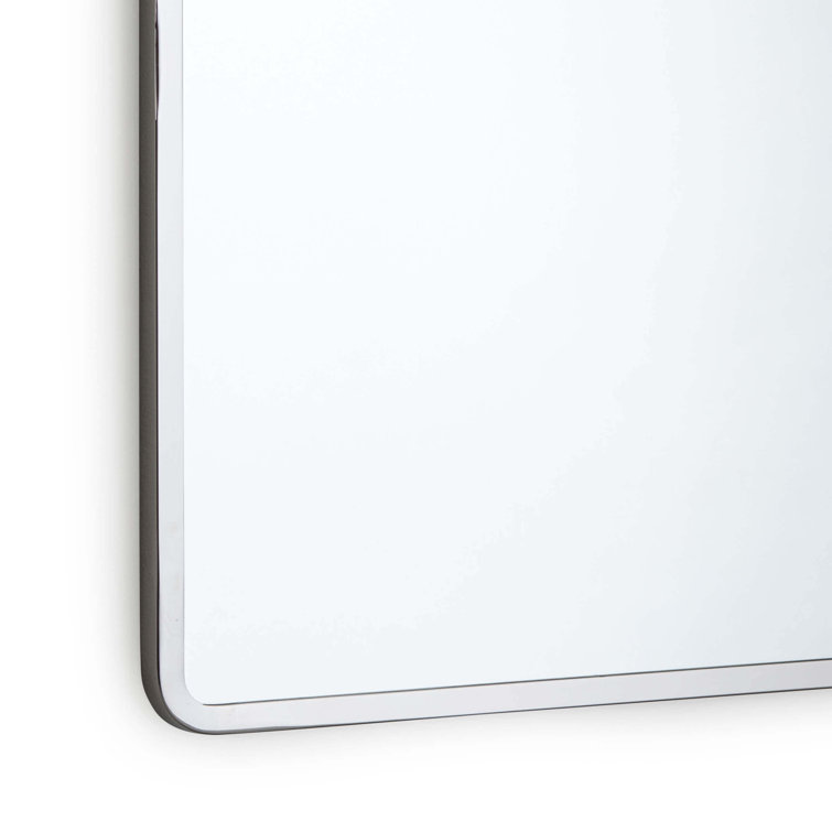 Polished Nickel Arched Dresser Mirror, 26" x 30"