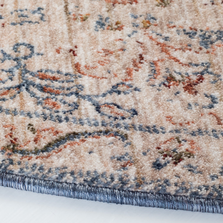 Elegant Hand-Knotted Floral Light Blue Synthetic 3' x 5' Area Rug