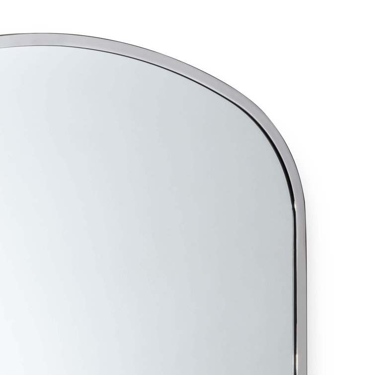Polished Nickel Arched Dresser Mirror, 26" x 30"