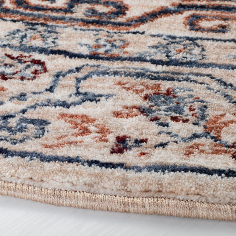 Ivory and Light Olive Hand-Knotted Wool Blend 5'3" x 7'6" Area Rug