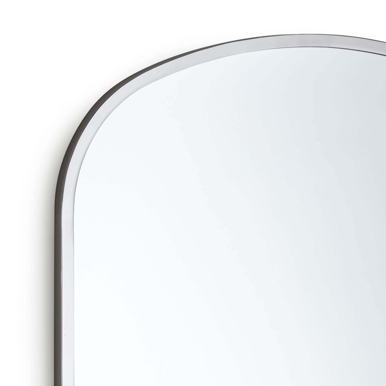 Polished Nickel Arched Dresser Mirror, 26" x 30"