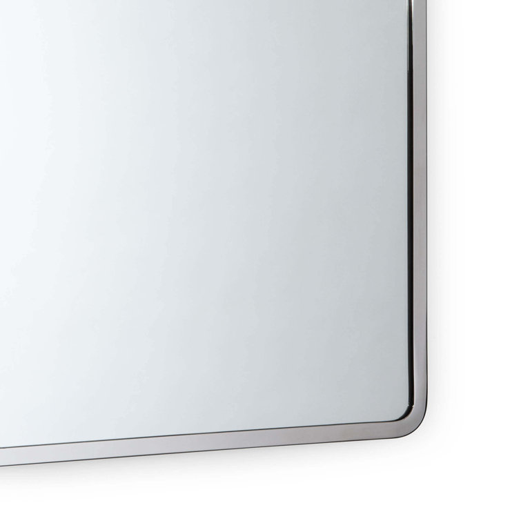 Polished Nickel Arched Dresser Mirror, 26" x 30"