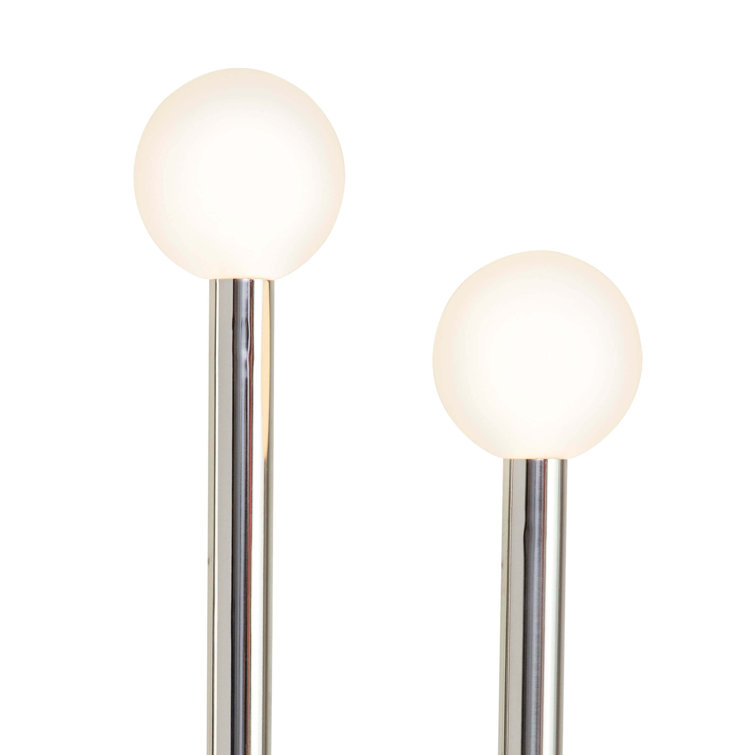 Happy Polished Nickel 2-Light Floor Lamp with Dimmer