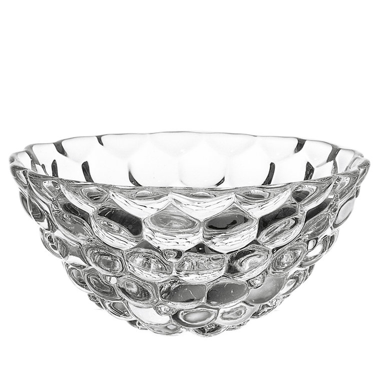 Classic Clear Glass Raspberry Decorative Salad Bowl