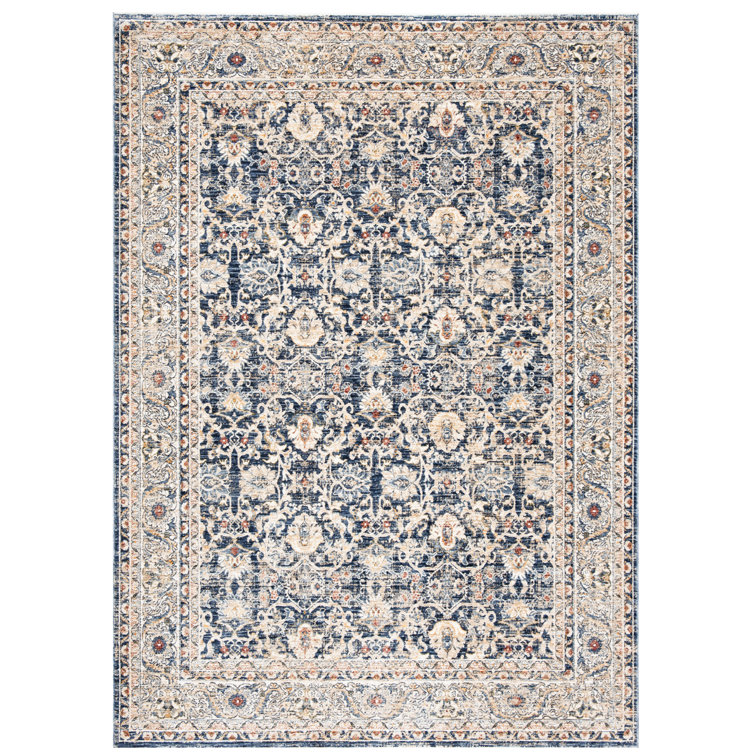 Hand-Knotted Navy Synthetic 3' x 5' Area Rug