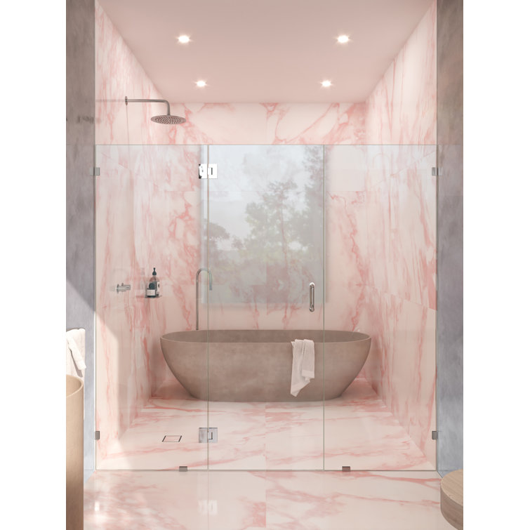 Stellar Polished Chrome Frameless Glass 3-Panel Shower Door