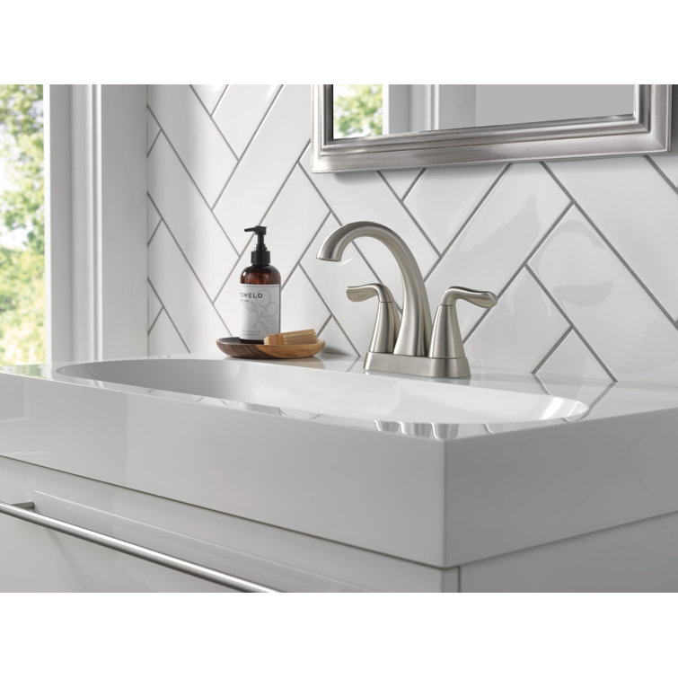 Arvo Brushed Nickel Centerset Bathroom Faucet with Drain Assembly