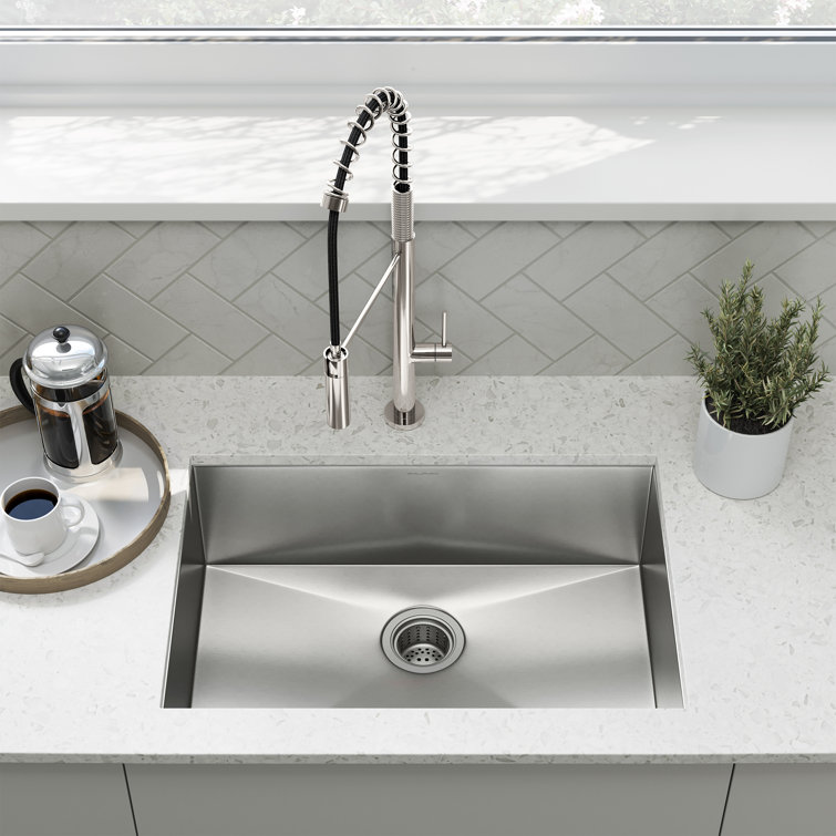 Tourner 26 x 18 Brushed Stainless Steel Single Basin Undermount Kitchen Sink
