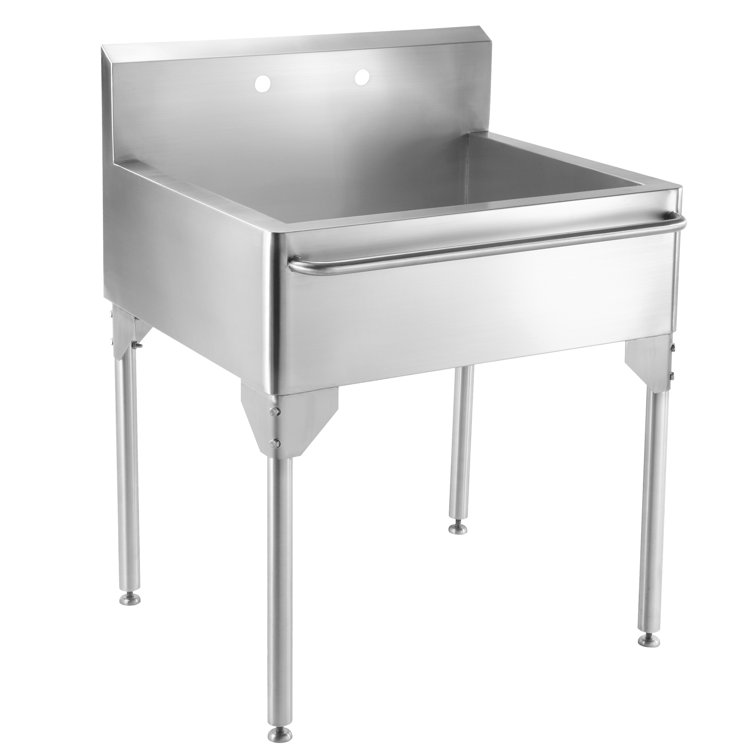 Pearlhaus 30'' Freestanding Single Bowl Stainless Steel Utility Sink