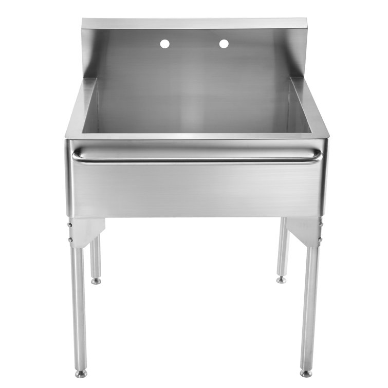 Pearlhaus 30'' Freestanding Single Bowl Stainless Steel Utility Sink