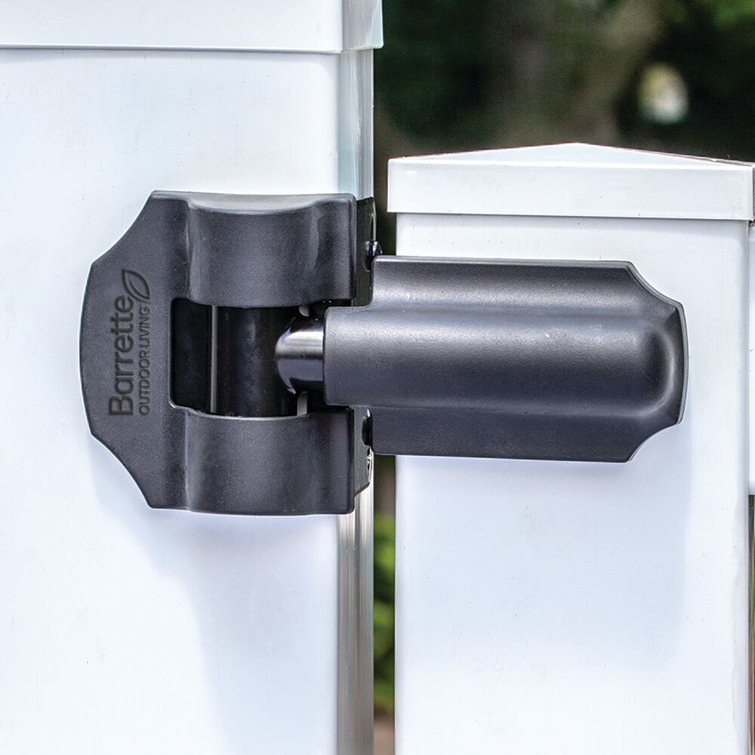 Heavy Duty Black Self-Closing Gate Hinges for Wood and Vinyl