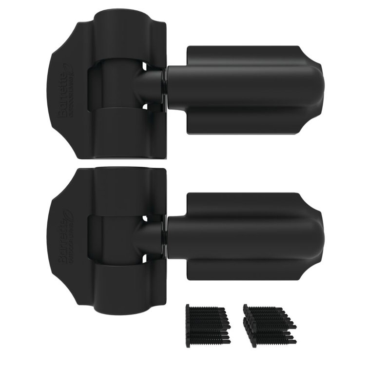 Heavy Duty Black Self-Closing Gate Hinges for Wood and Vinyl