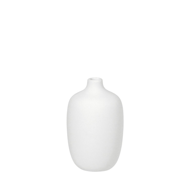 White Ceramic Bouquet Table Vase with Organic Silhouette