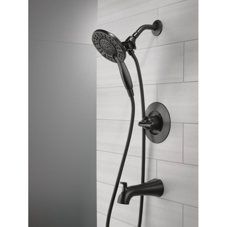 Matte Black Dual Handheld Wall Mounted Shower Faucet Set