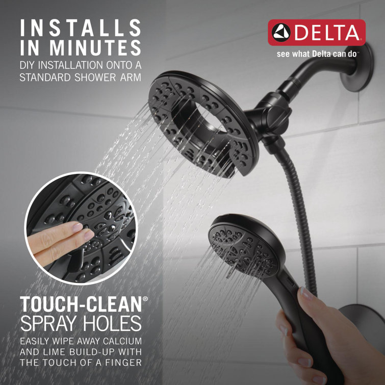 Matte Black Dual Handheld Wall Mounted Shower Faucet Set