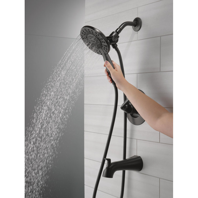 Matte Black Dual Handheld Wall Mounted Shower Faucet Set