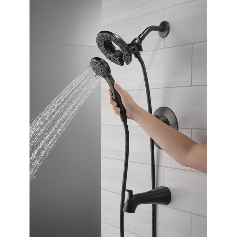 Matte Black Dual Handheld Wall Mounted Shower Faucet Set