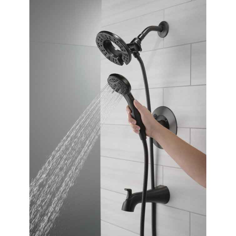 Matte Black Dual Handheld Wall Mounted Shower Faucet Set