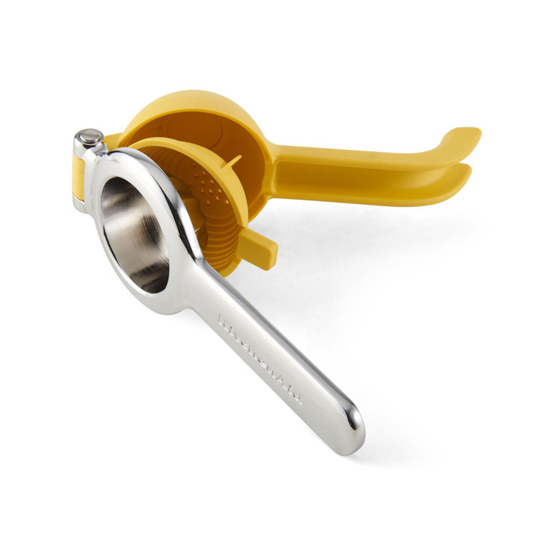 Lemon Yellow Aluminum Citrus Squeezer with Seed Catcher