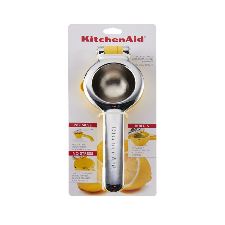 Lemon Yellow Aluminum Citrus Squeezer with Seed Catcher