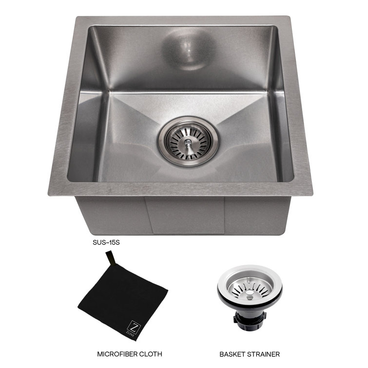 DuraSnow 15" Stainless Steel Undermount Single Bowl Kitchen Sink