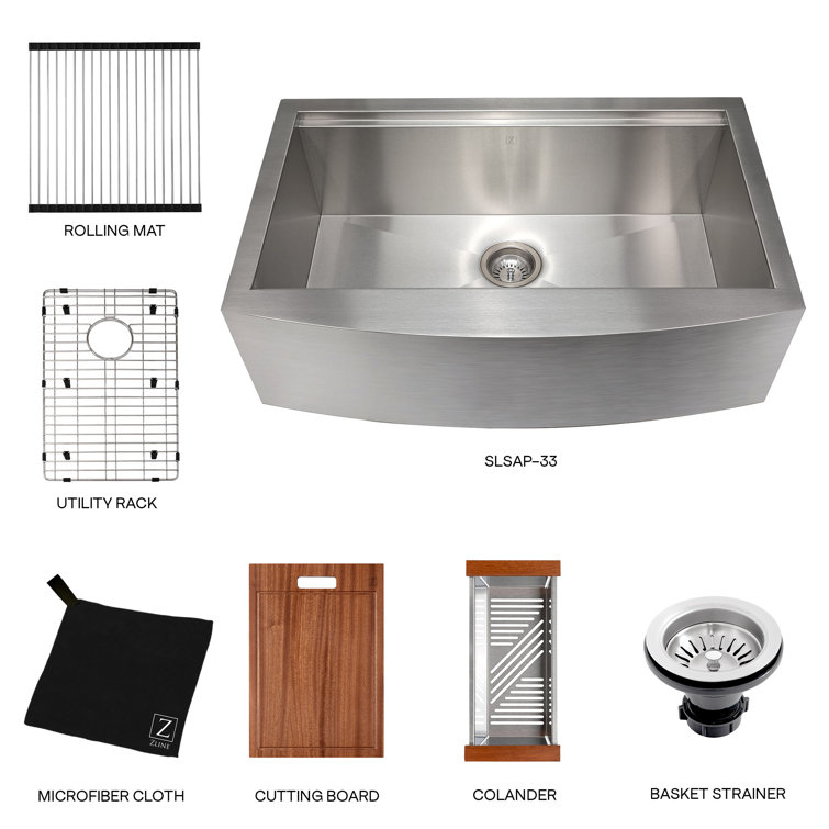 ZLINE 33" Stainless Steel Farmhouse Apron Single Bowl Kitchen Sink