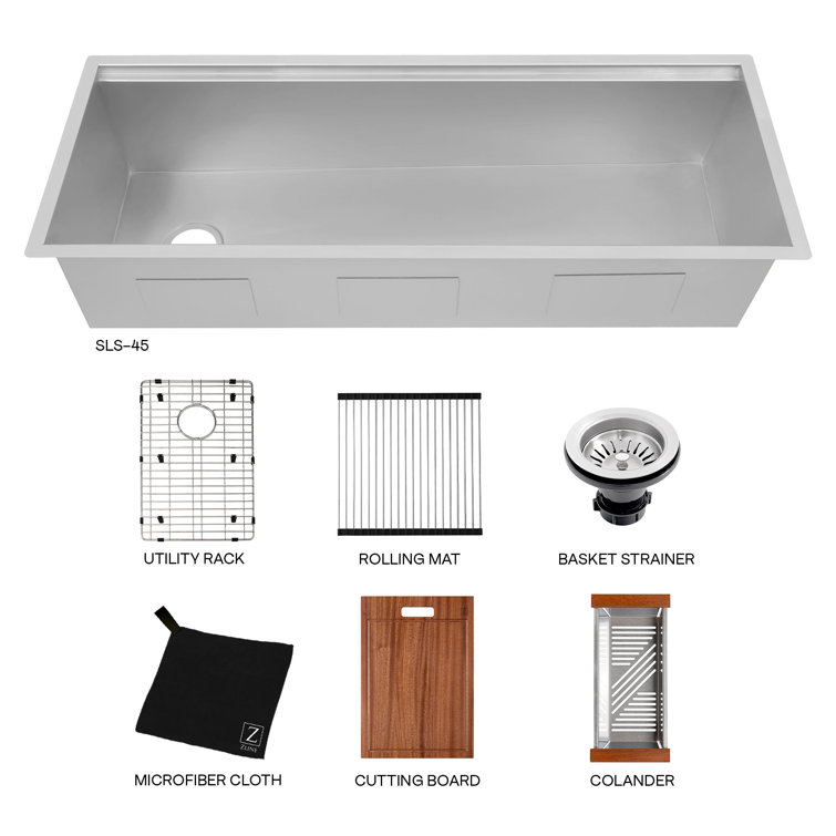 Garmisch 45" Stainless Steel Freestanding Single Bowl Kitchen Sink
