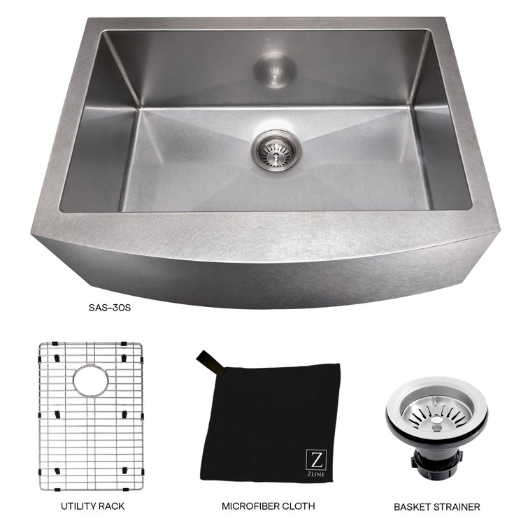 Zermatt 30" Stainless Steel Farmhouse Apron Single Bowl Sink