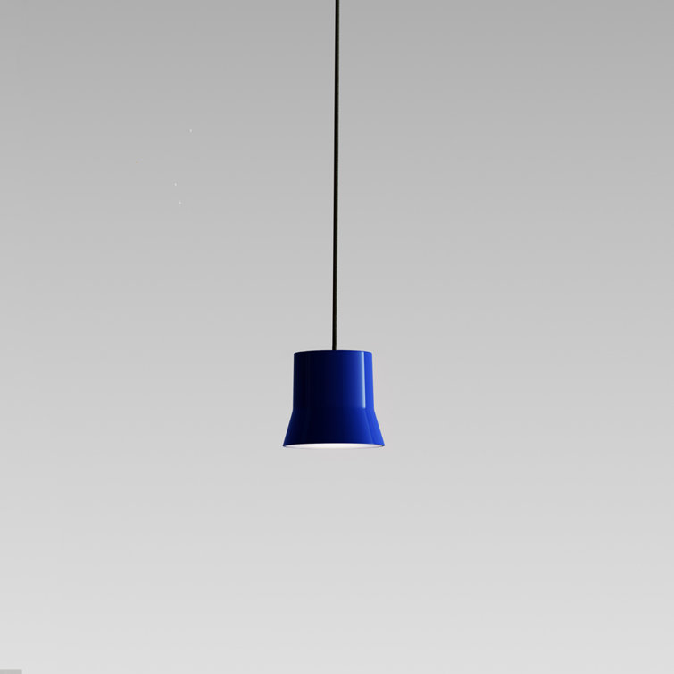 Sleek Timeless Black Aluminum Bell Pendant with LED Light