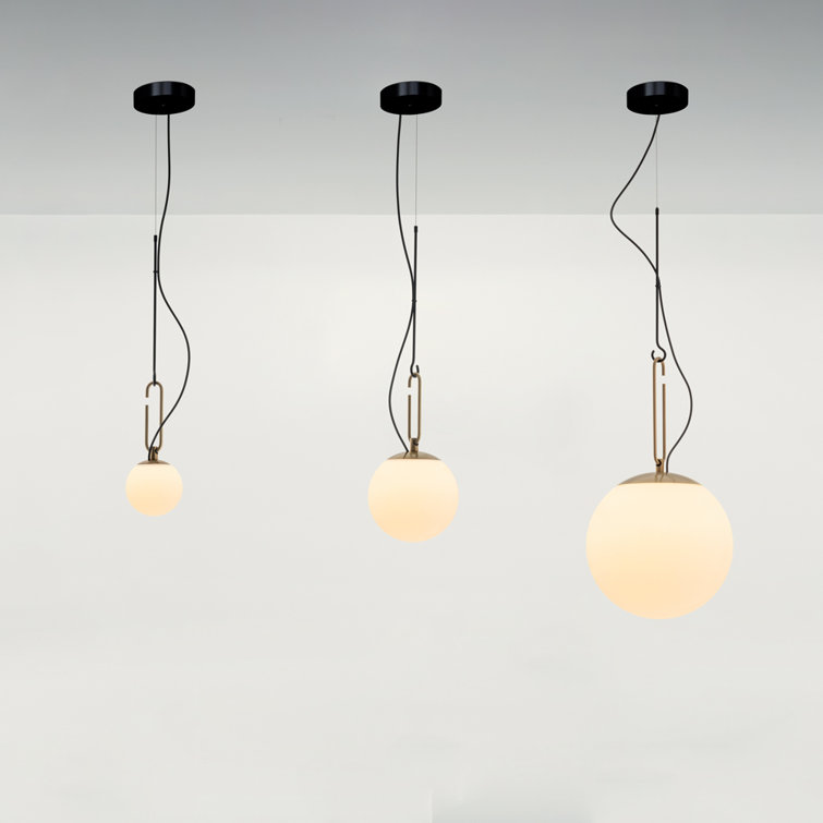 NH 6" Gold and White Glass LED Pendant Light