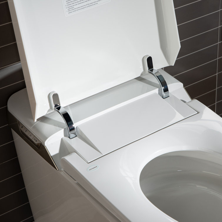 White Elongated One-Piece Smart Bidet Toilet with Dual Flush