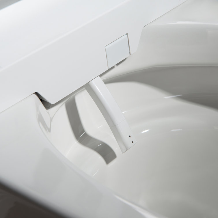 White Elongated One-Piece Smart Bidet Toilet with Dual Flush