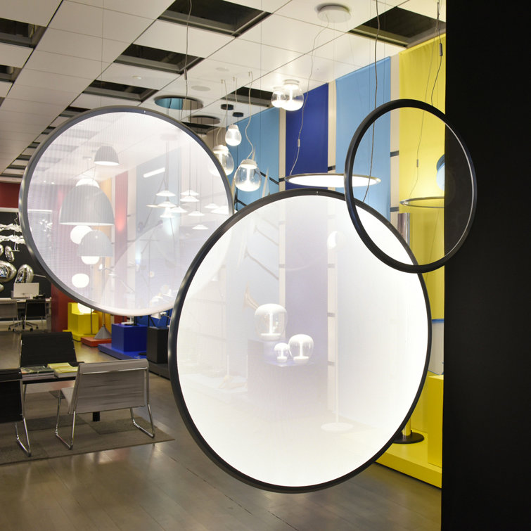 Small Polished Aluminum LED Vertical Suspension Light