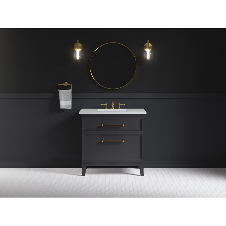 Slate Grey 36" Mid Century Modern Bathroom Vanity