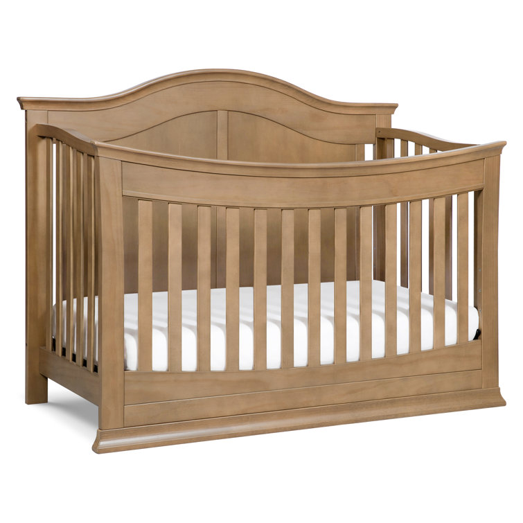Hazelnut Solid Pine Wood 4-in-1 Convertible Crib