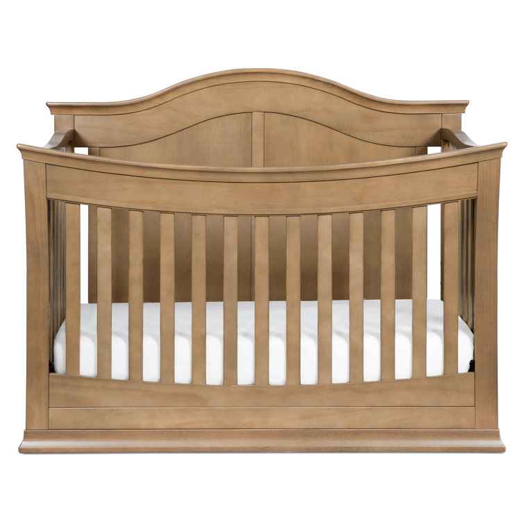 Hazelnut Solid Pine Wood 4-in-1 Convertible Crib