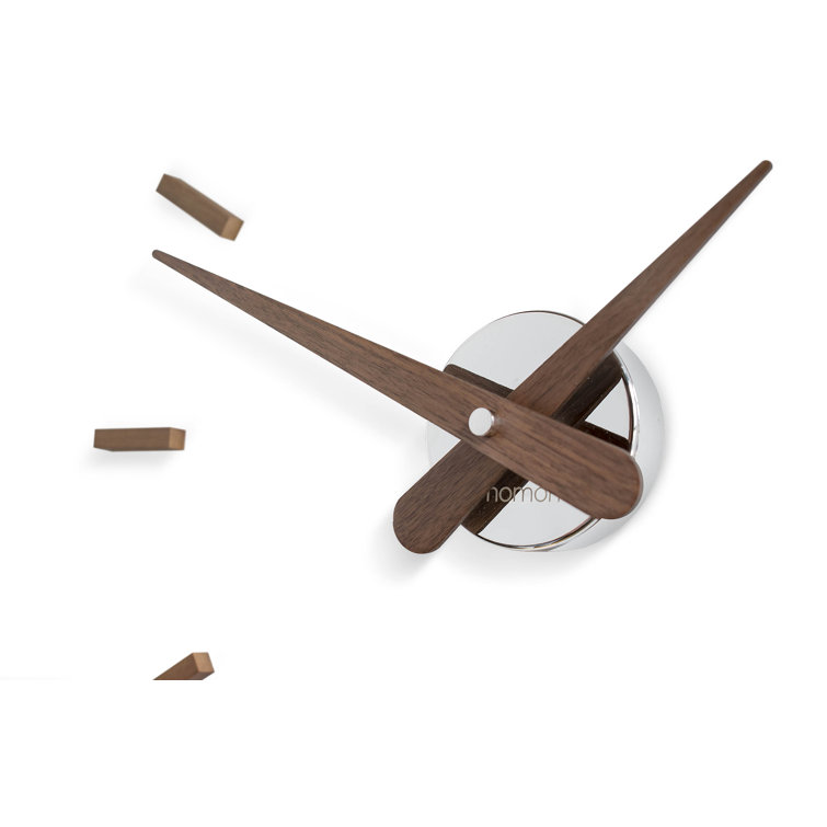 Modern Walnut Wood and Steel Silent Wall Clock