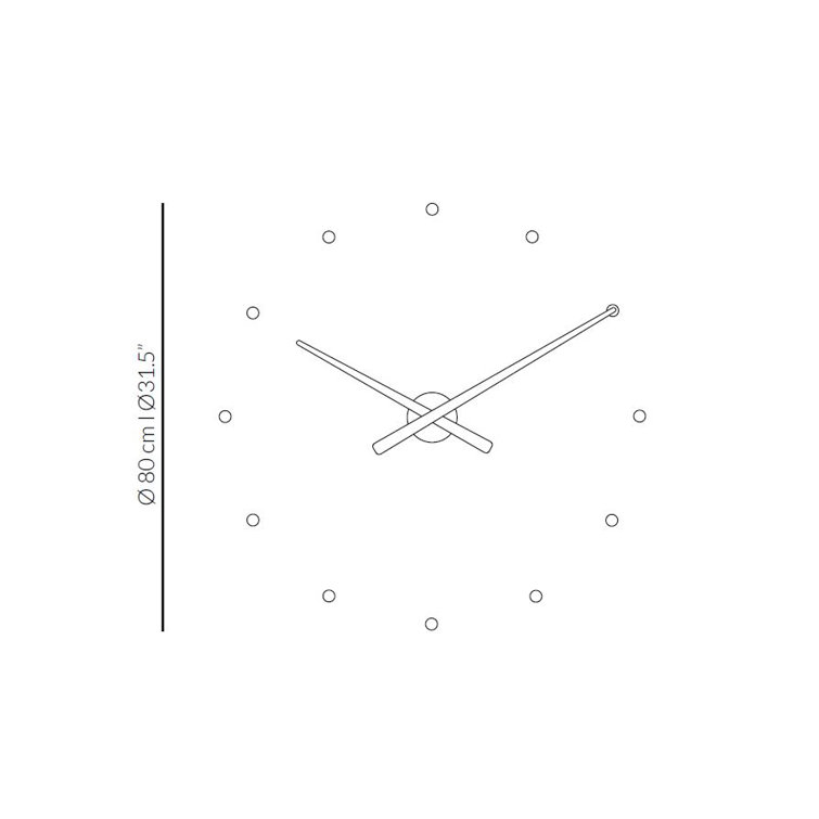 Large Black Polystyrene Minimalist Wall Clock