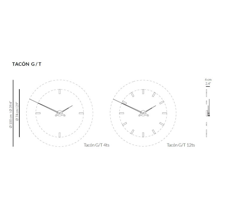 Polished Brass and Walnut Minimalist Wall Clock