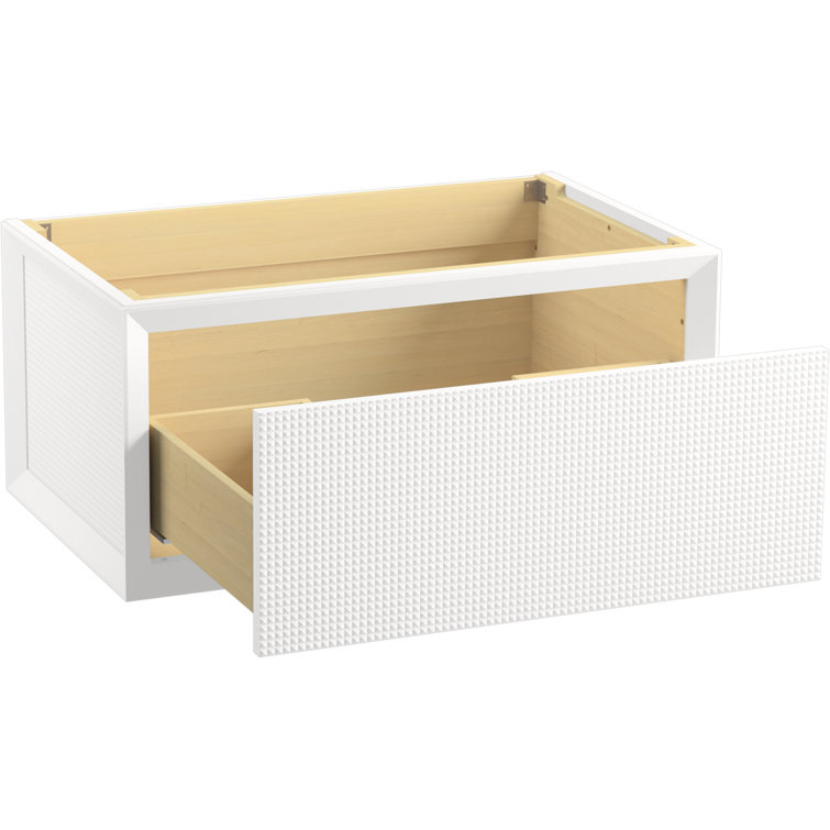 Enivo 37" White Solid Wood Floating Bathroom Vanity
