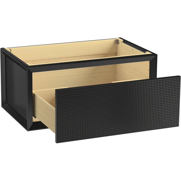 Enivo 36-Inch Black Vanity with Brass Legs