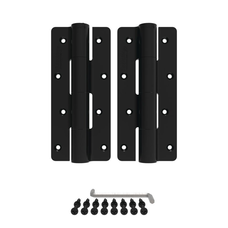 Black Heavy-Duty Self-Closing Butterfly Gate Hinges