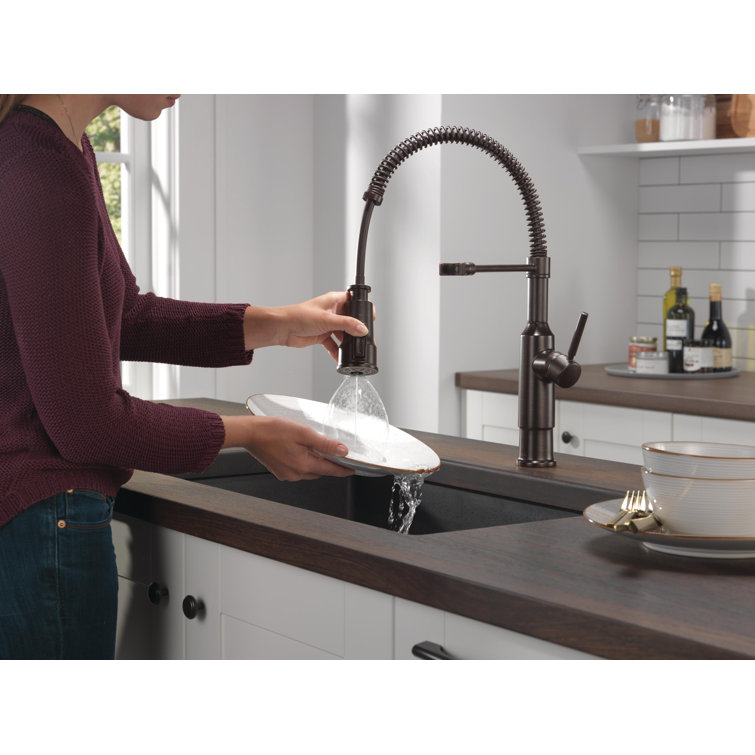 Venetian Bronze Pull-Down Sprayer Kitchen Faucet with Magnetic Docking